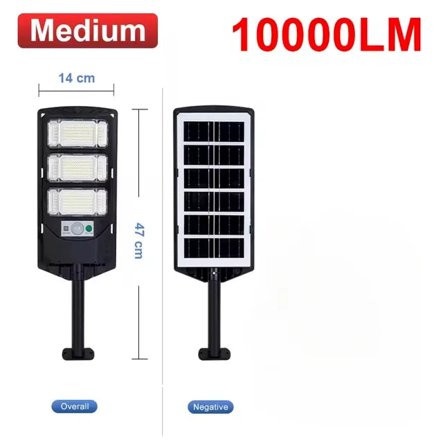 مصباح LED يعمل بالطاقة الشمسية 100000 لومن للاستخدام التجاري في الهواء الطلق من الغسق إلى الفجر، مصباح شارع يعمل بالطاقة الشمسية، مصباح منطقة الطريق، إضاءة أمان للفناء الخلفي مقاومة للماء