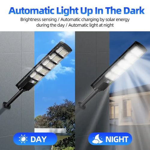 مصباح LED يعمل بالطاقة الشمسية 100000 لومن للاستخدام التجاري في الهواء الطلق من الغسق إلى الفجر، مصباح شارع يعمل بالطاقة الشمسية، مصباح منطقة الطريق، إضاءة أمان للفناء الخلفي مقاومة للماء